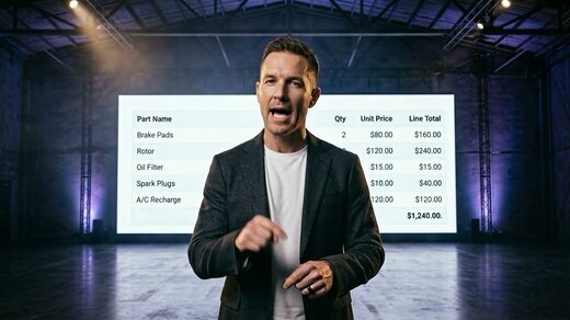 Still from one of Brian Lue's AI-made ads