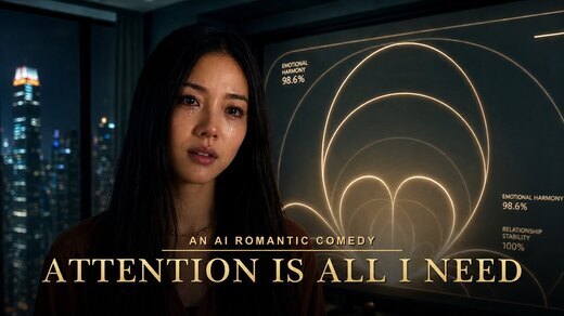 Still from Hanley Leung's AI romantic-comedy trailer