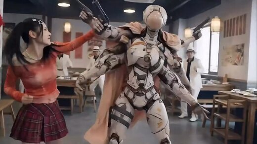 Still from Jim HuiHui's AI short film